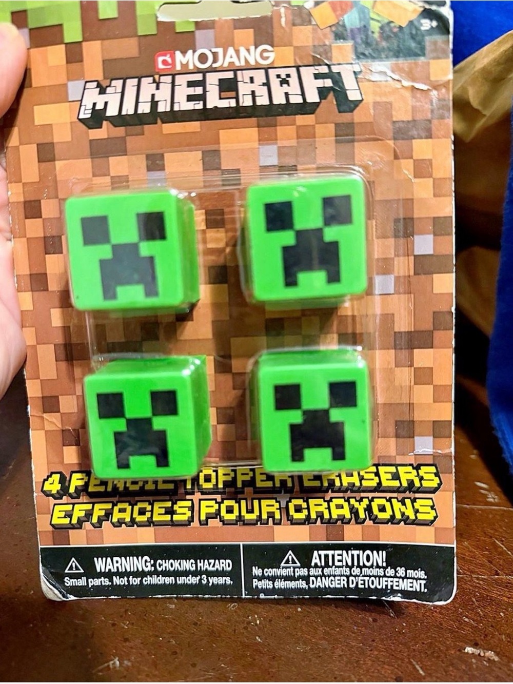 New Minecraft Creeper Green Pencil Toppers - 4 Pack